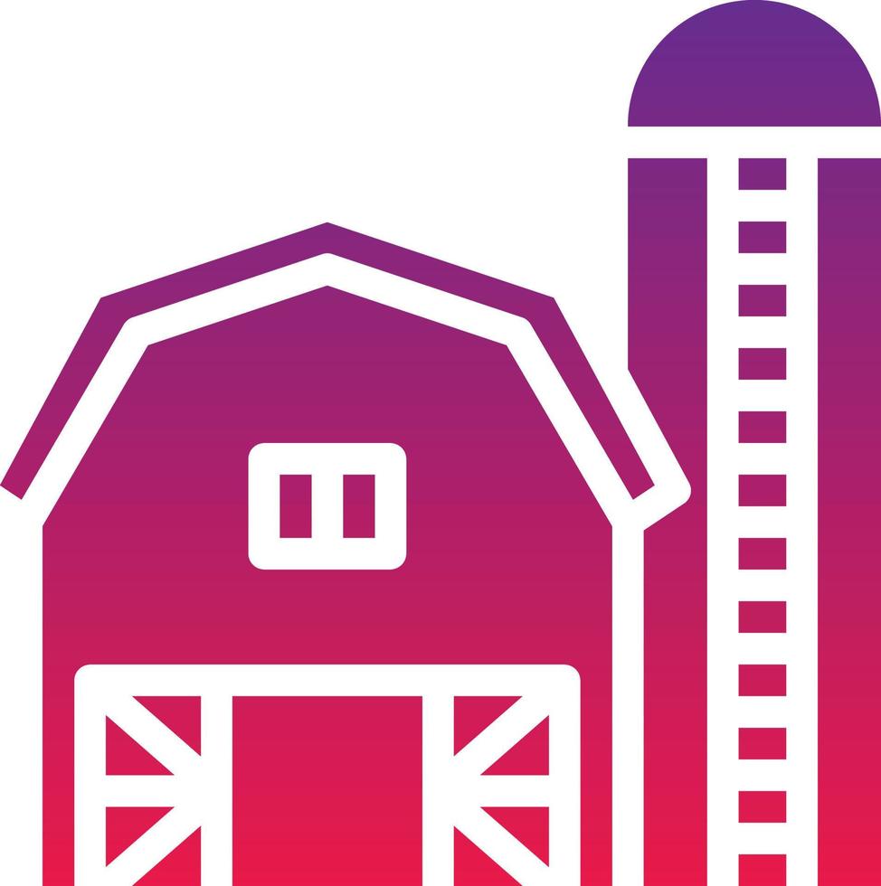 barn farm crop farmer building - solid gradient icon vector