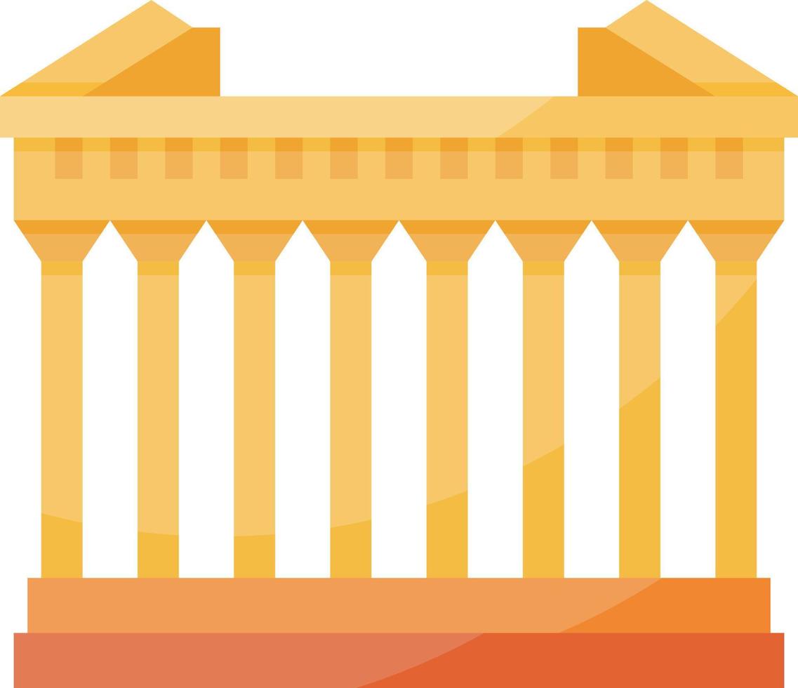 athens greece landmark parthenon building - flat icon vector