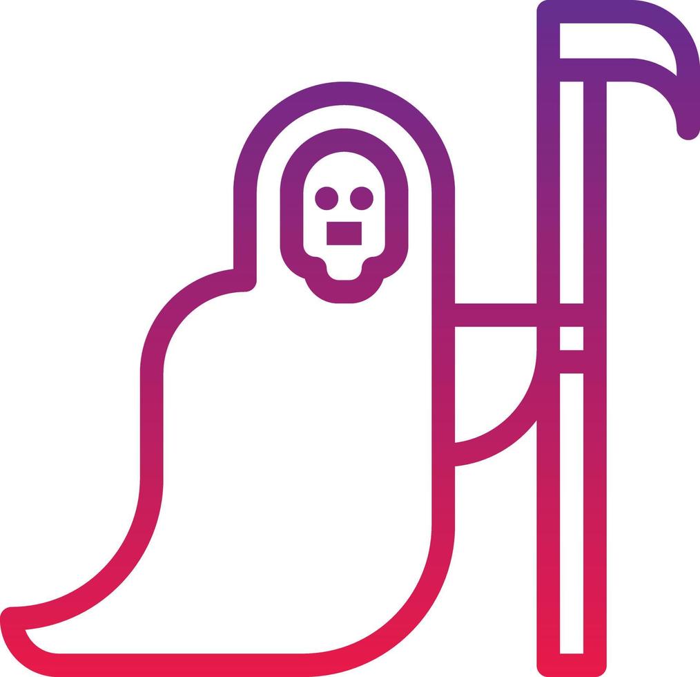 death reaper ghost scythe halloween - gradient icon vector