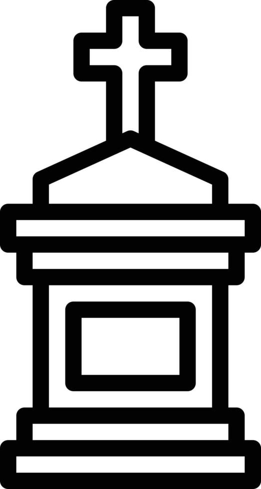 graveyard tomb tombstone dead halloween - outline icon vector