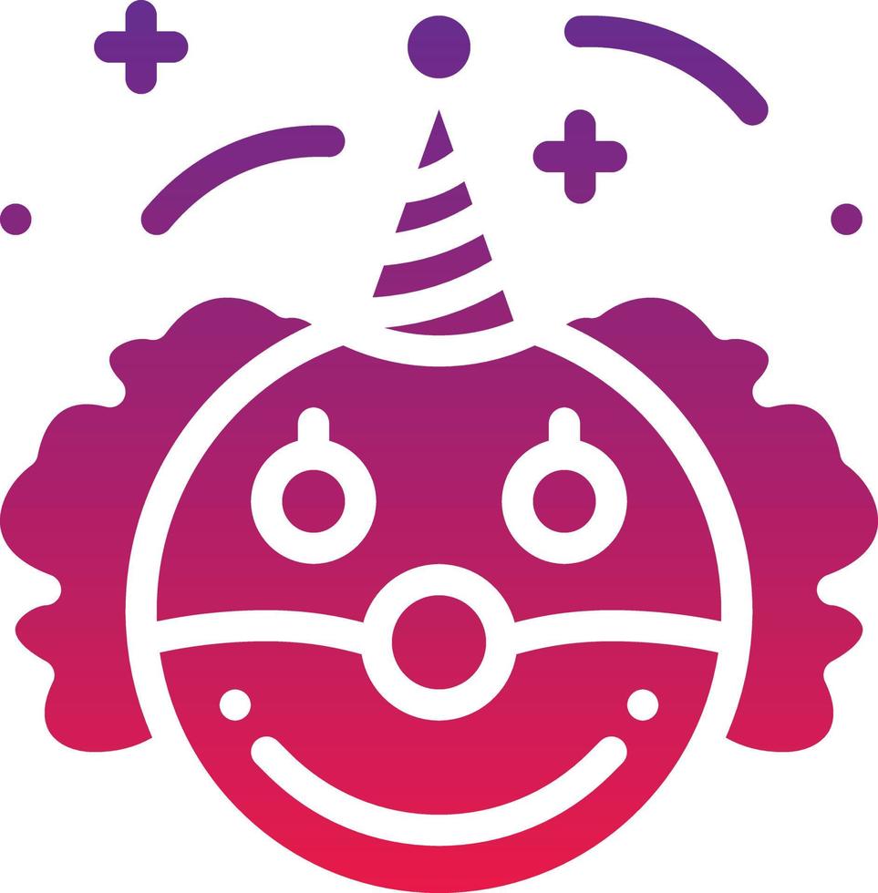 clown joker avatar circus entertainment - solid gradient icon vector