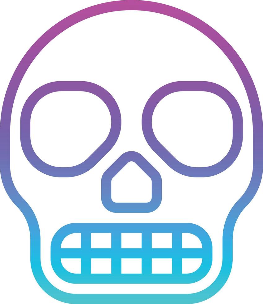 skull skeleton bone head halloween - gradient icon vector