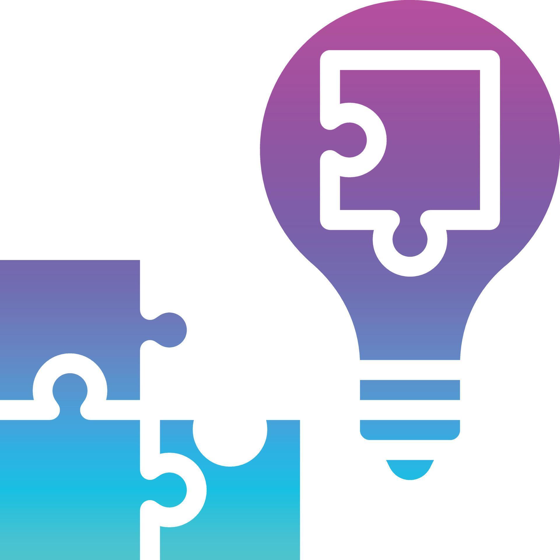 jigsaw creative lightbulb - solid gradient icon 14355883 Vector Art at ...