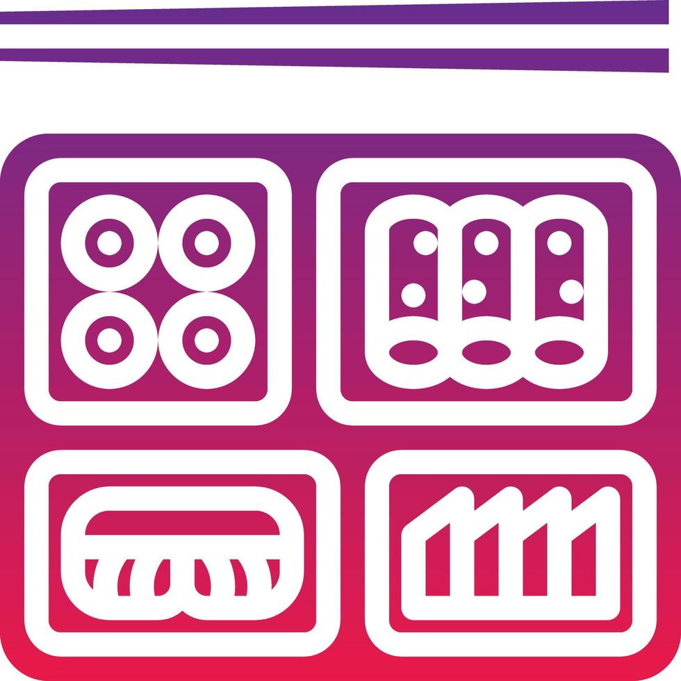 bento japanese chopsticks food delivery - solid gradient icon vector