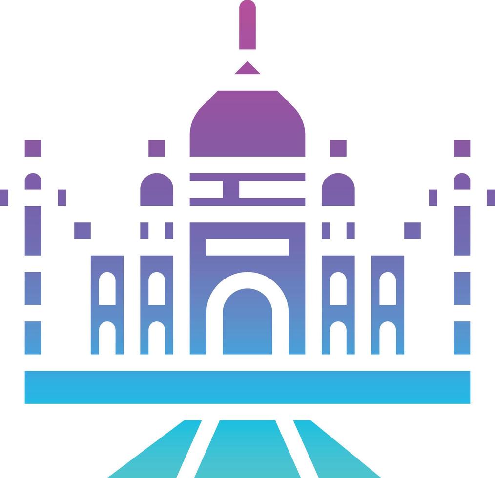 taj mahal india landmark travel - solid gradient icon vector