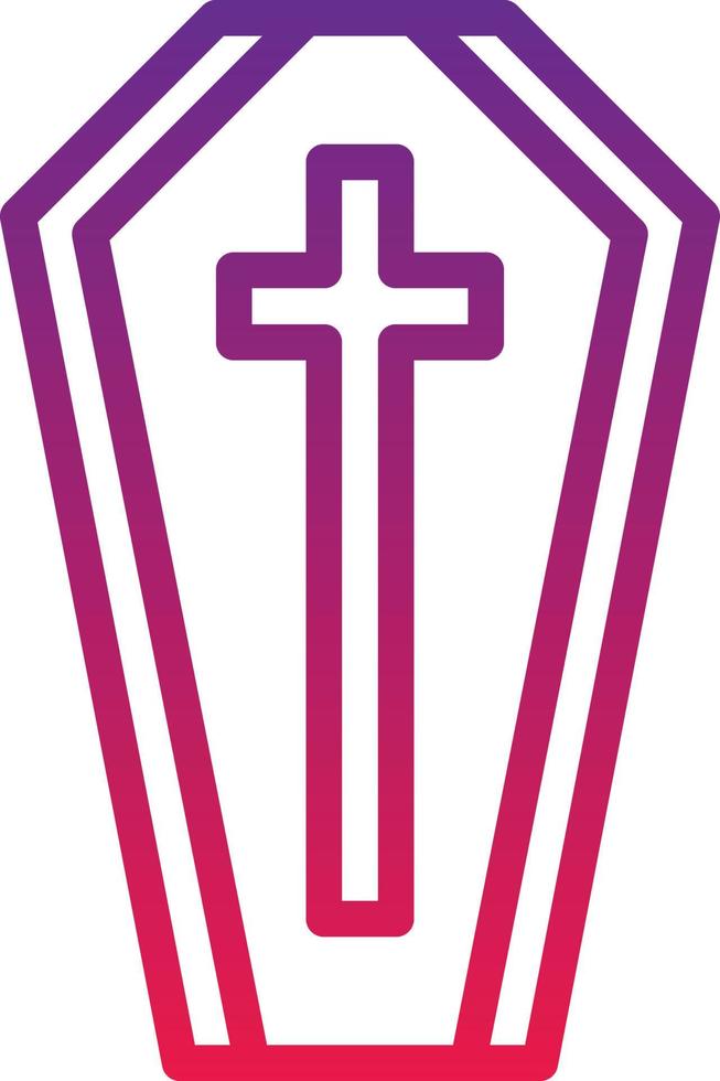 coffin corpse vampire tomb halloween - gradient icon vector