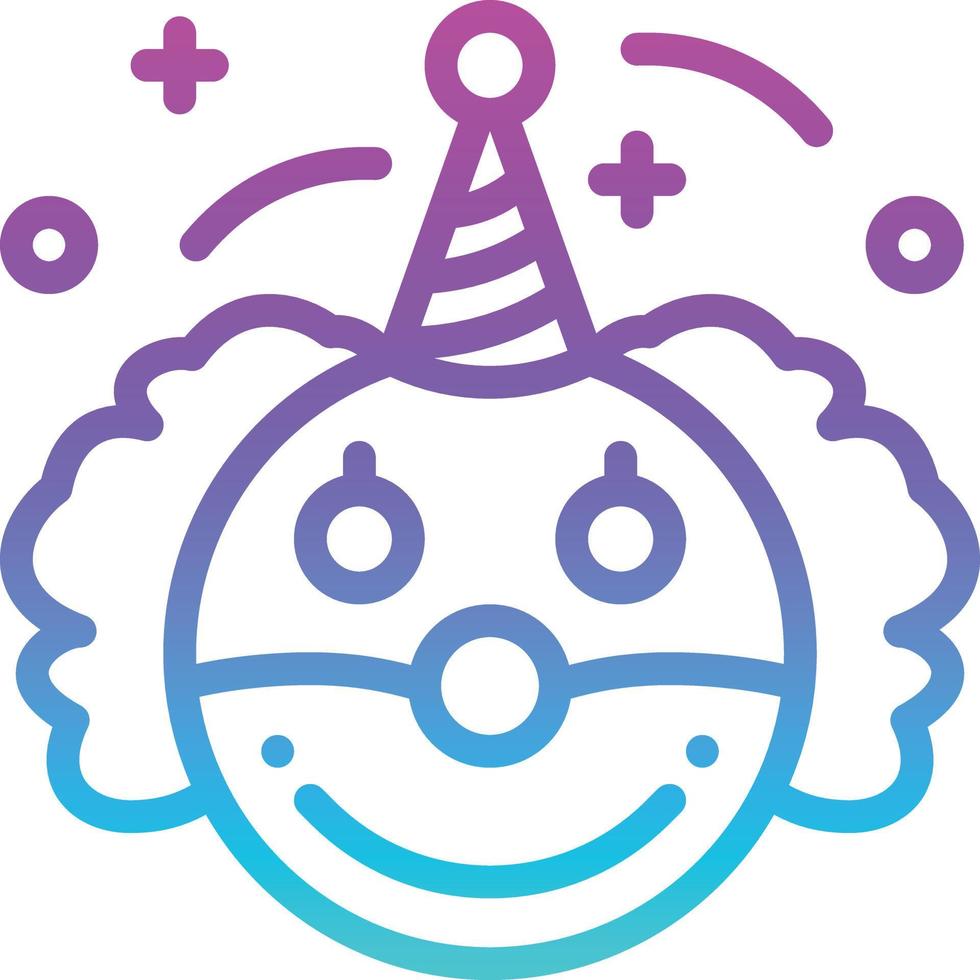 clown joker avatar circus entertainment - gradient icon vector