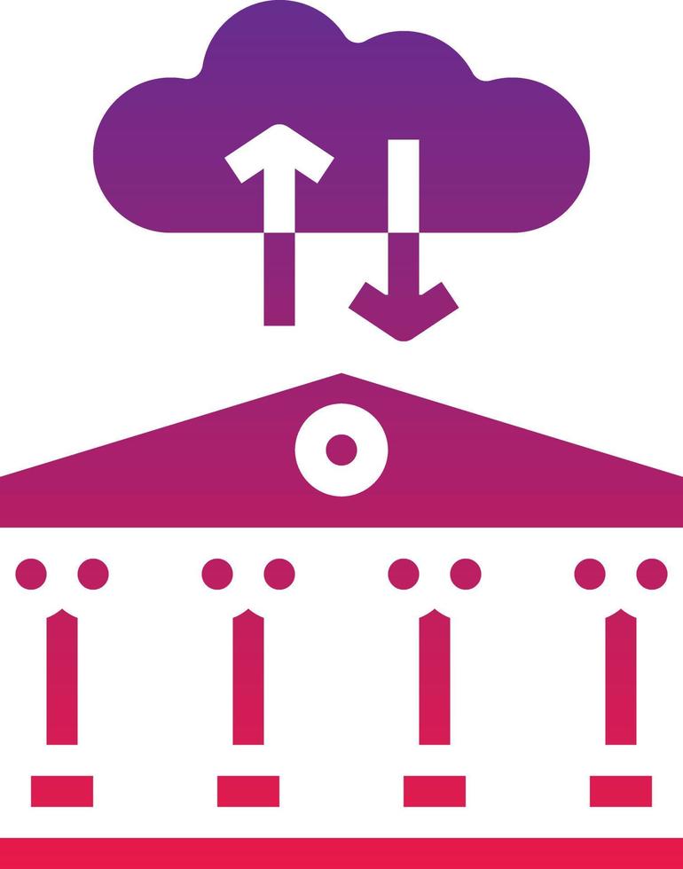 cloud banking online server sync banking - solid gradient icon vector