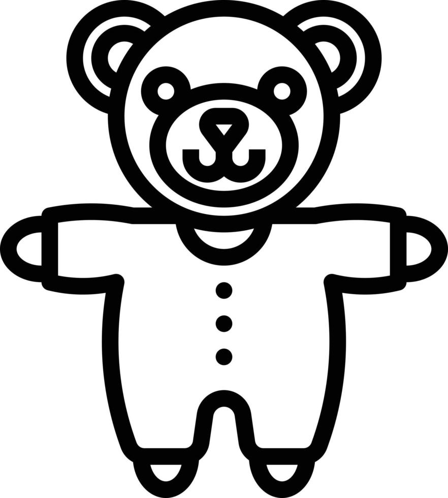 plush bear teddy baby accessories - outline icon vector