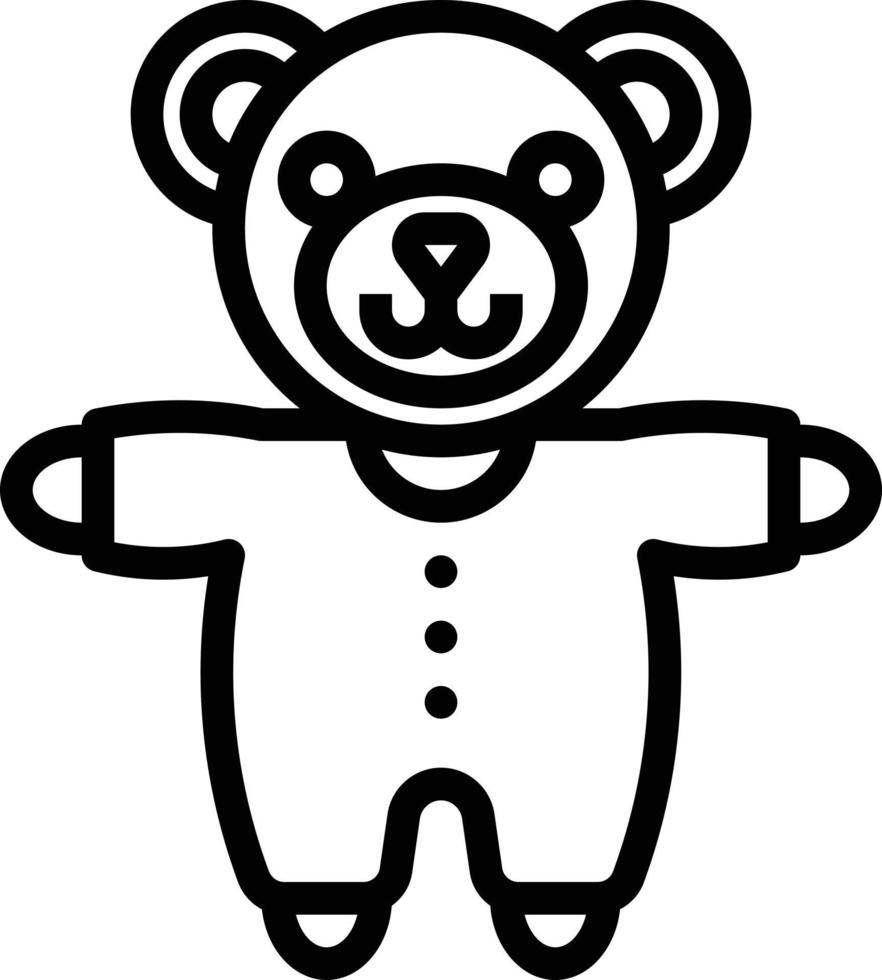 plush bear teddy baby accessories - outline icon vector