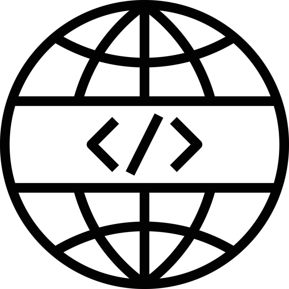tags html world website seo - outline icon vector
