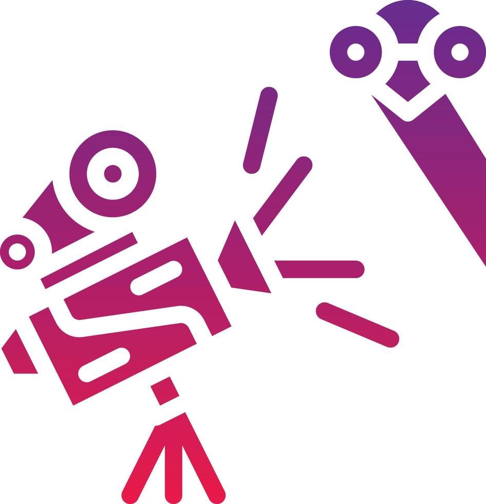 documentary film shoot ostrich entertainment - solid gradient icon vector