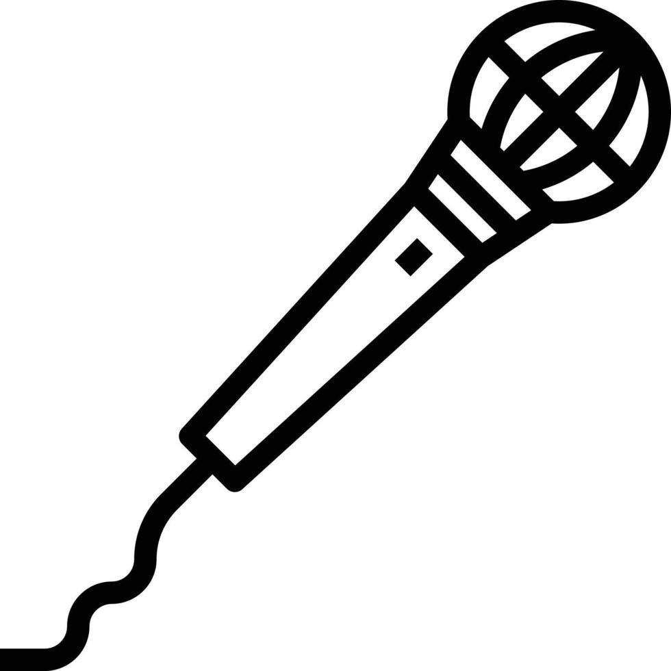 microphone music musical instrument karaoke - outline icon vector