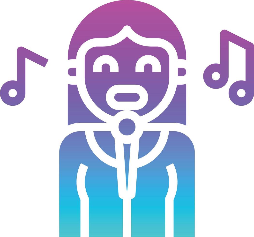 singer music musical instrument avatar - solid gradient icon vector