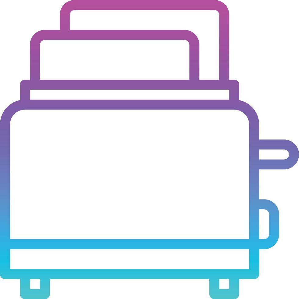 toaster bread toast butter kitchen - gradient icon vector