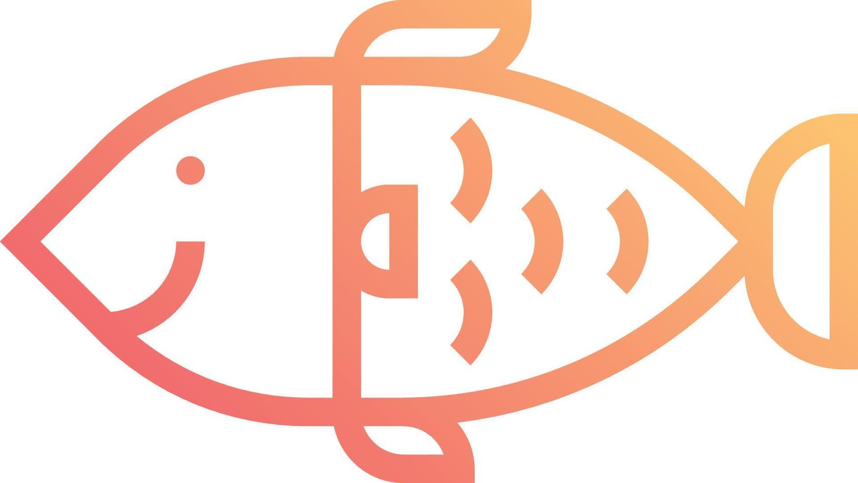 carne de pescado - icono degradado vector