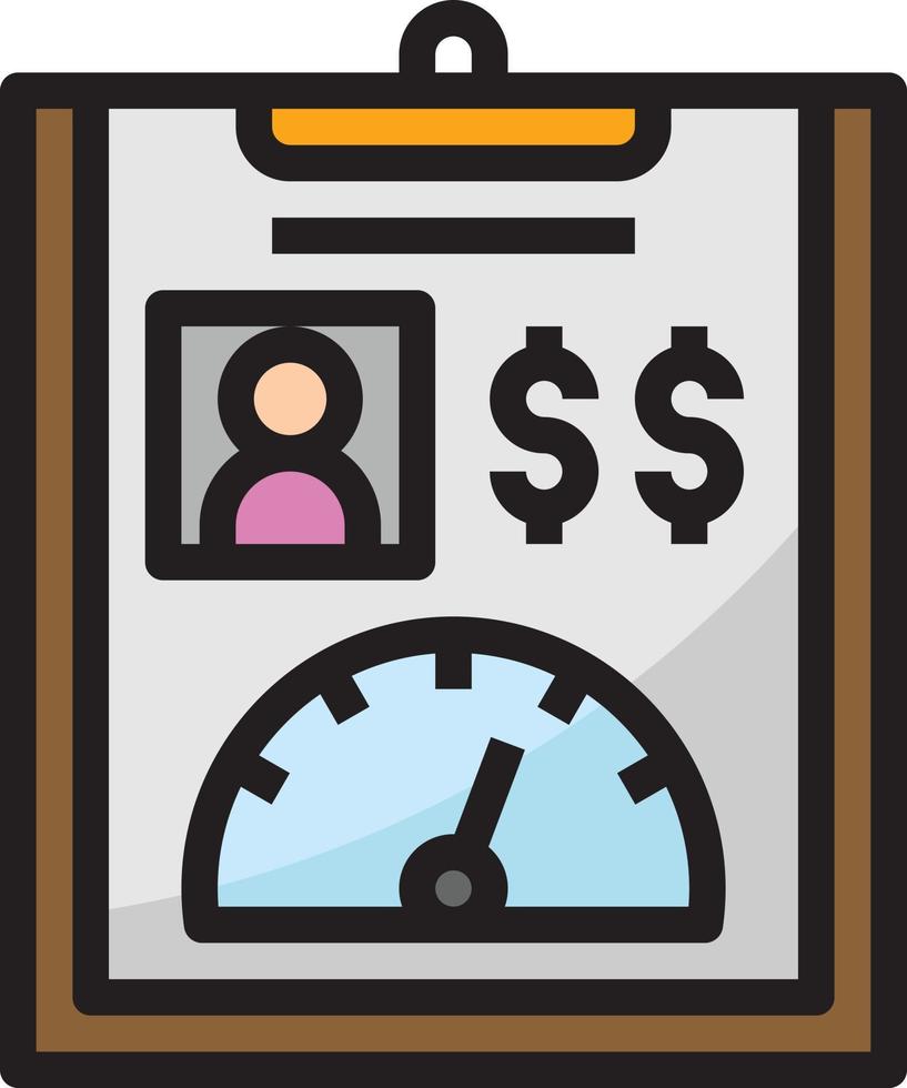 report credit analytic profile banking - filled outline icon vector