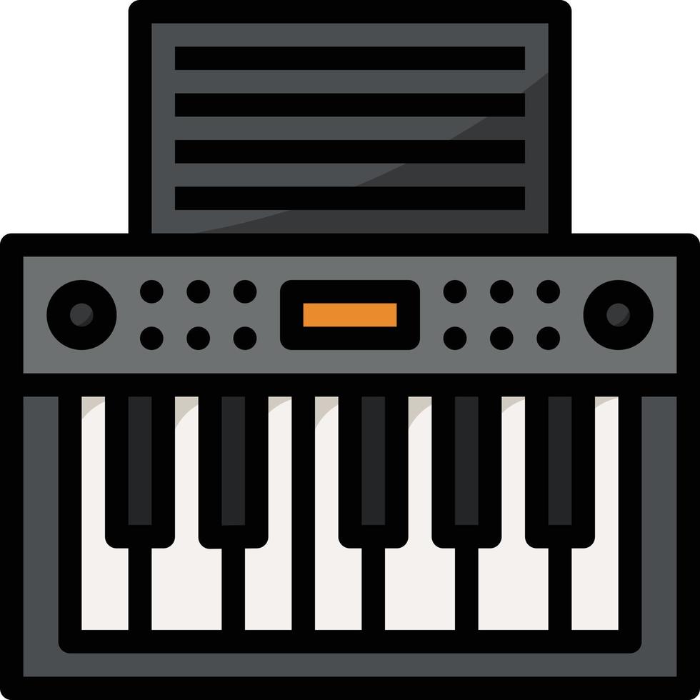 teclado musical música electone - icono de contorno lleno vector