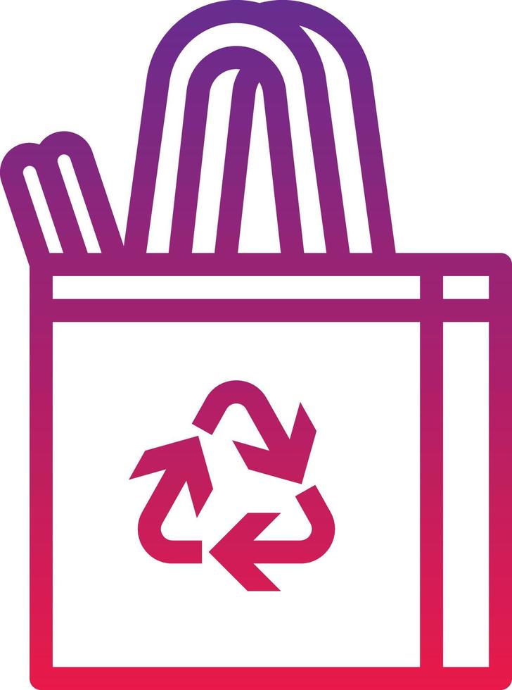 bag reusable recycle shopping ecology - gradient icon vector