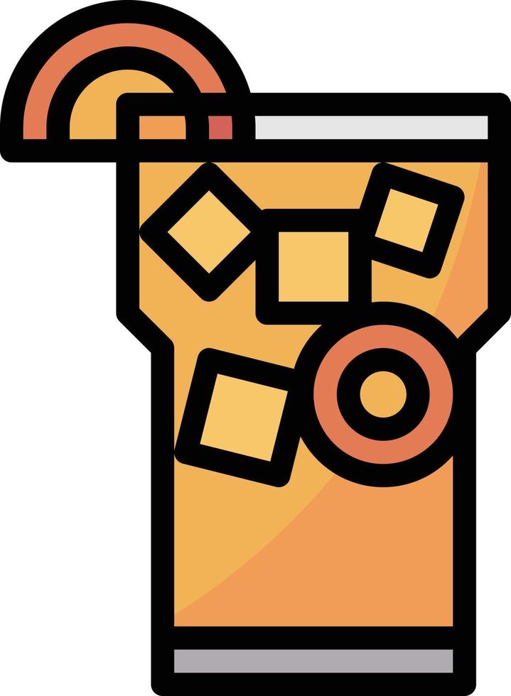 tea ice coffee cafe restaurant - filled outline icon vector