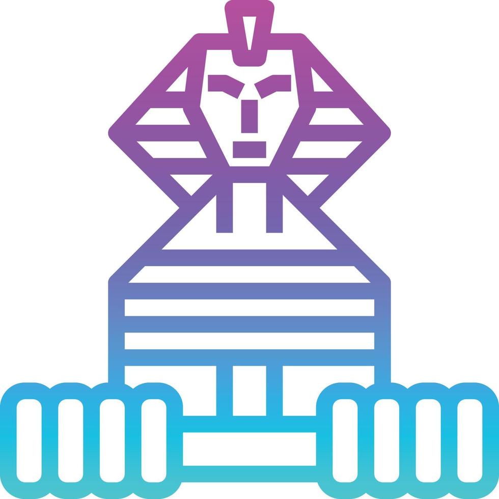 gran esfinge egipto hito esfinge antigua - icono degradado vector