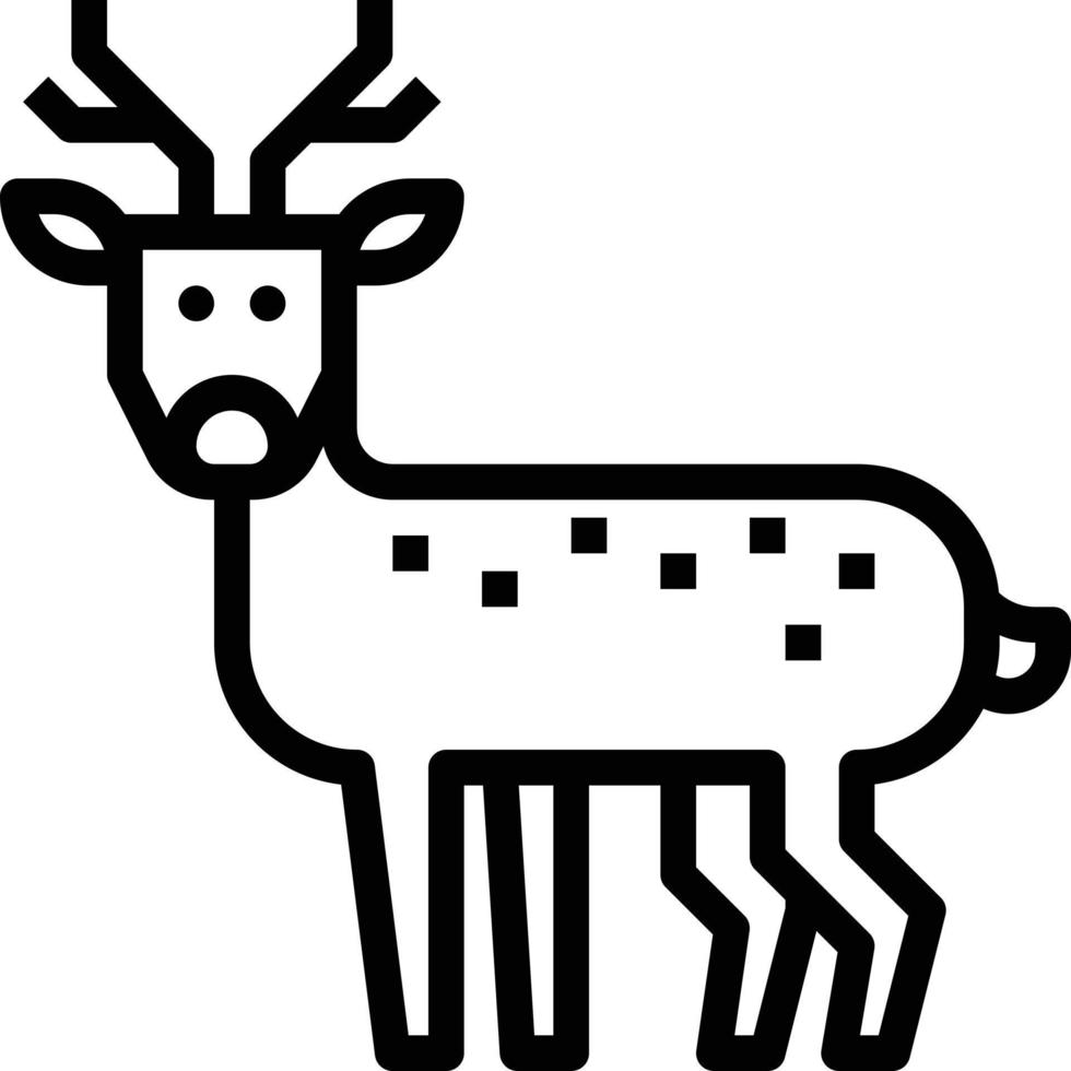 ciervo animal bosque mula japón - icono de contorno vector