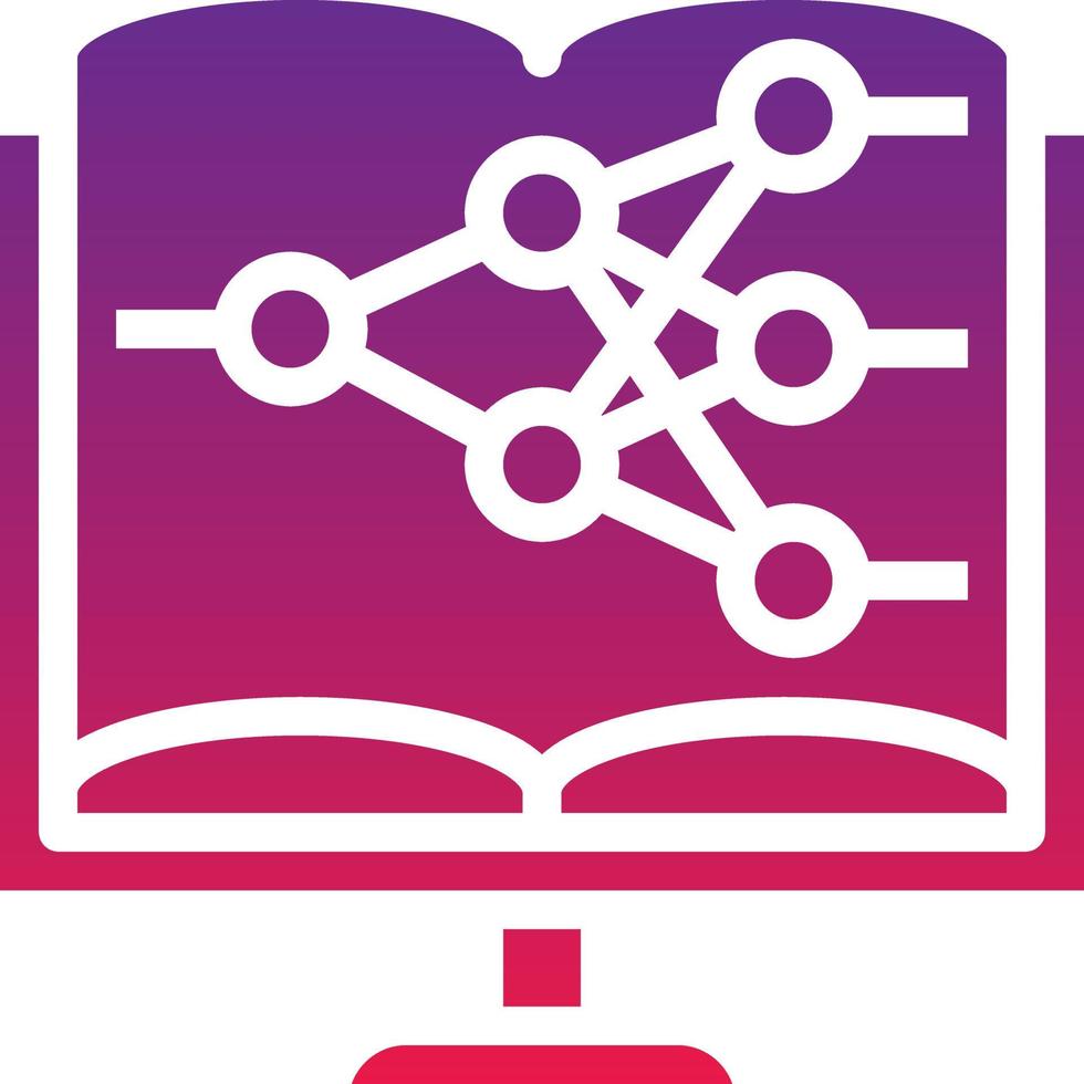machine learning train data ai artificial intelligence - solid gradient icon vector