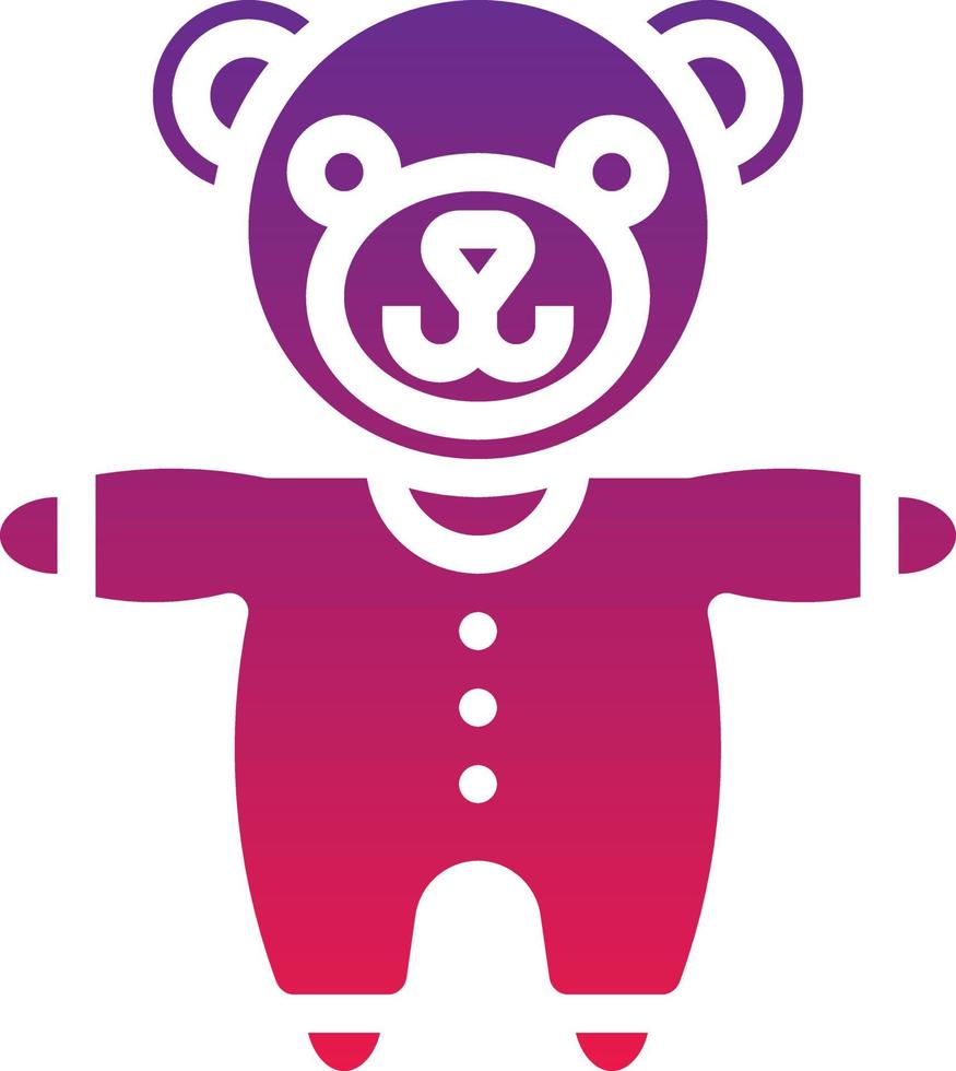 plush bear teddy baby accessories - solid gradient icon vector