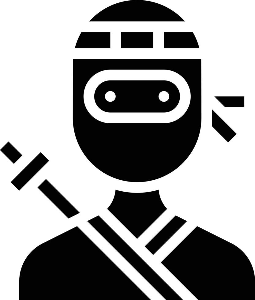 ninja assassin thief avatar japan - solid icon vector