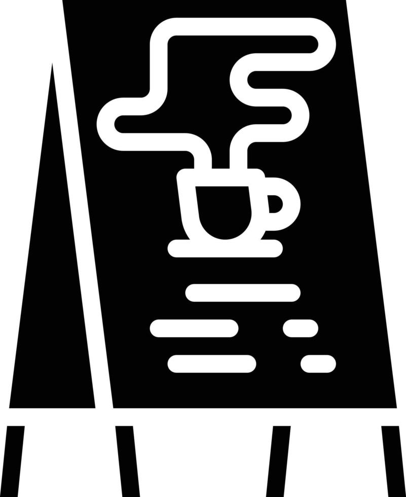 firmar café café restaurante - icono sólido vector
