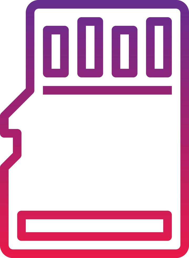 sd card micro memory computer accessory - gradient icon vector