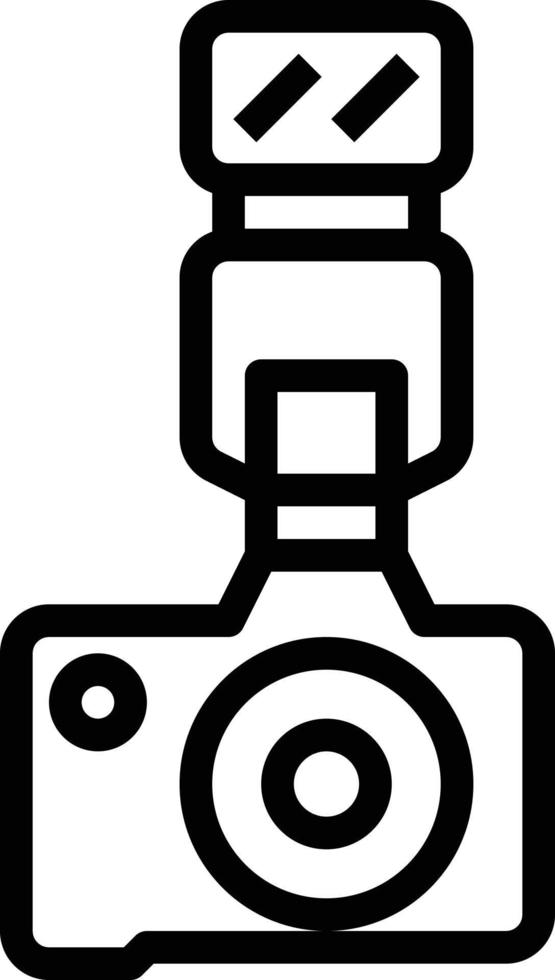 fotografía cámara flash disparar multimedia - icono de contorno vector