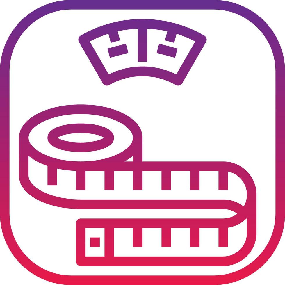 scale tape measure diet nutrition - gradient icon vector