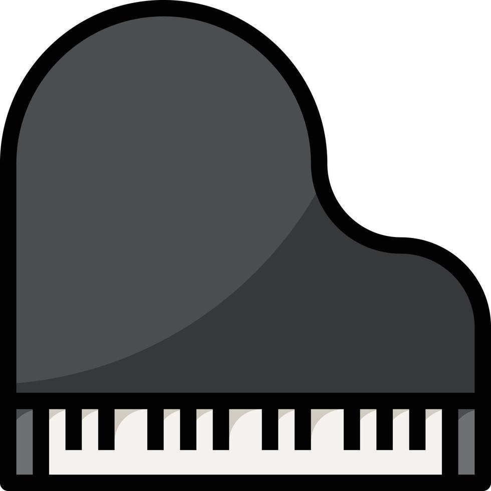 instrumento musical de música de piano - icono de contorno lleno vector