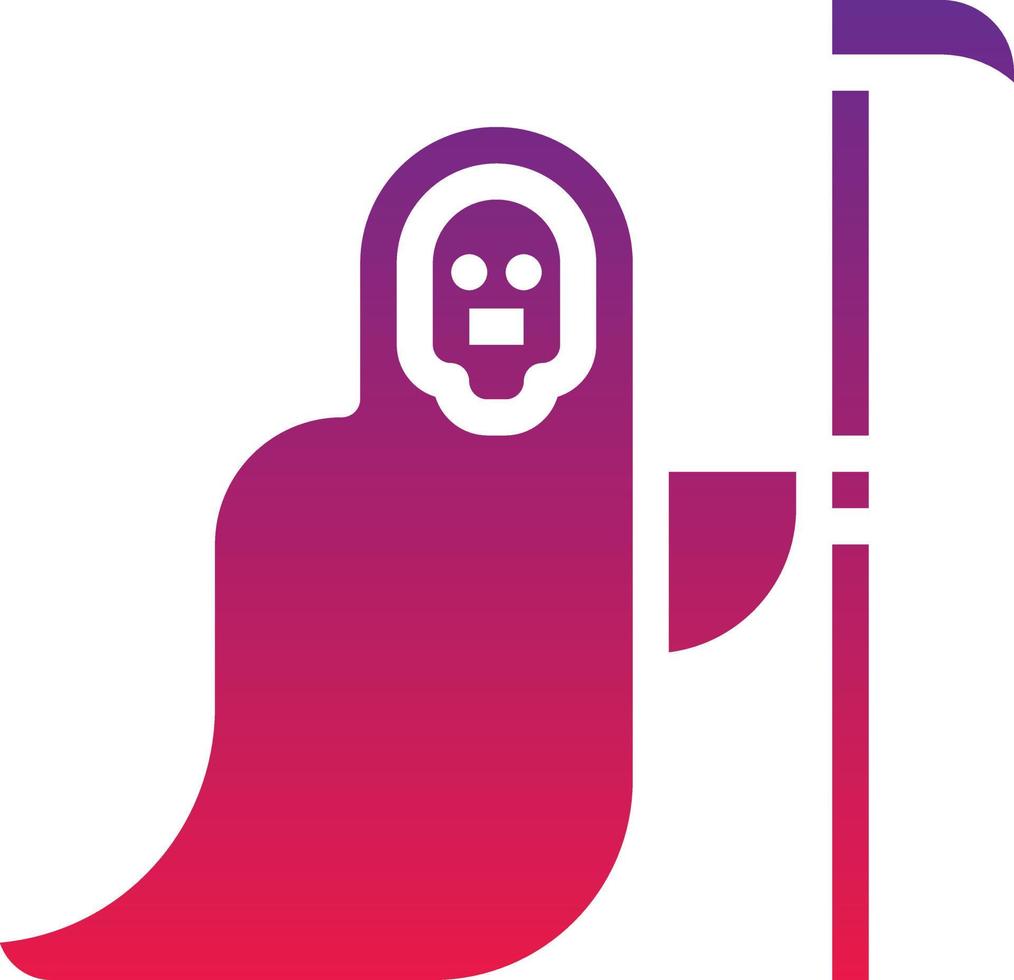 death reaper ghost scythe halloween - solid gradient icon vector