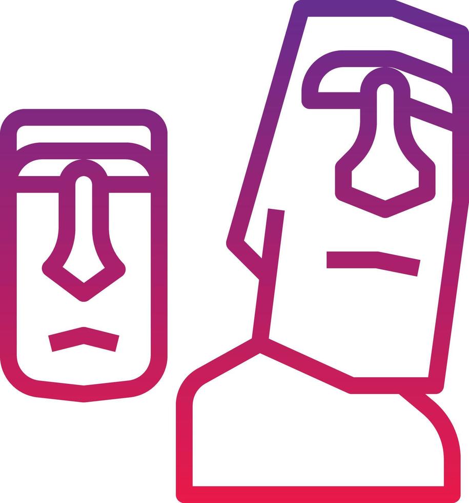 moai statue easter island landmark - gradient icon vector