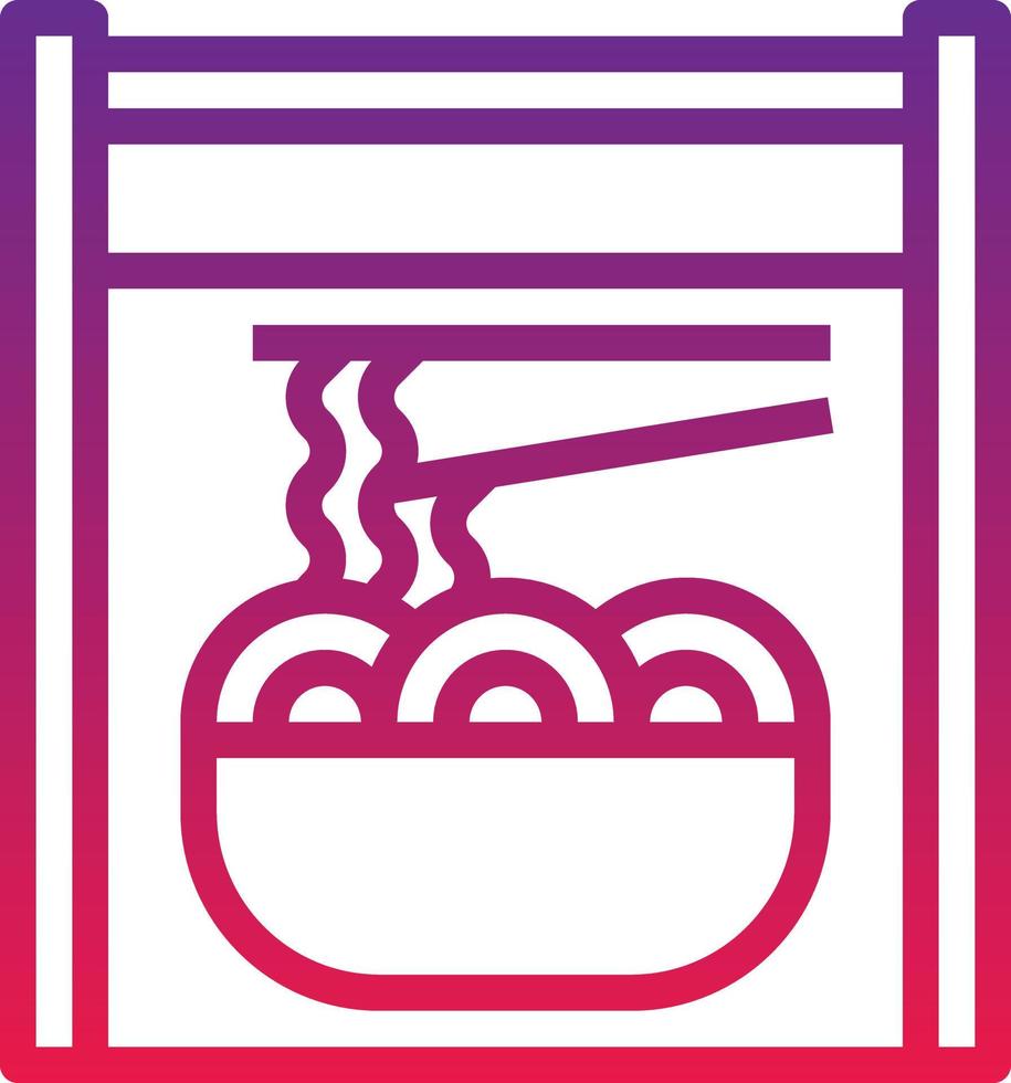 noodle box ramen food delivery - gradient icon vector