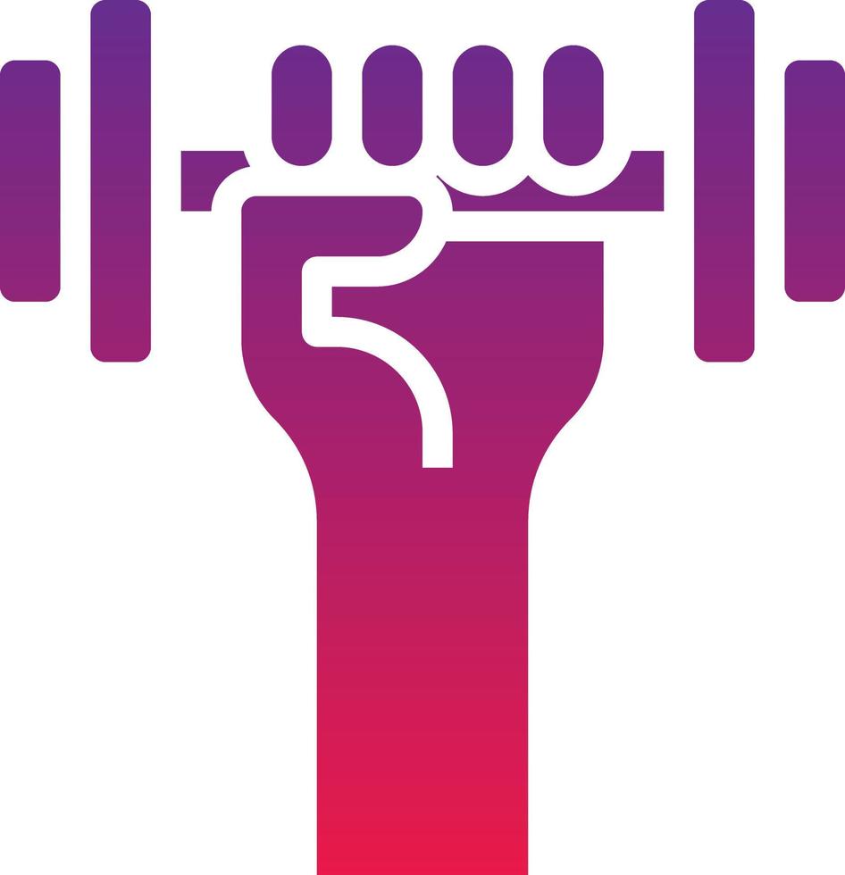 dumbbell hand diet nutrition fitness - solid gradient icon vector