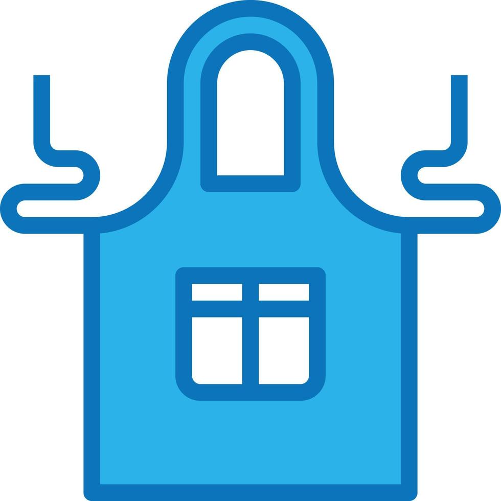 apron clothes bag protect kitchen - blue icon vector