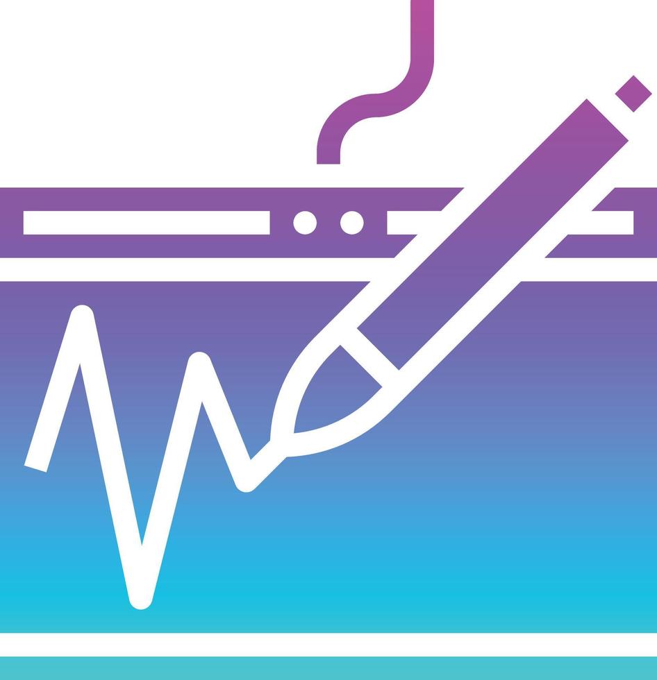 tablet pen writing computer accessory - gradient solid icon vector