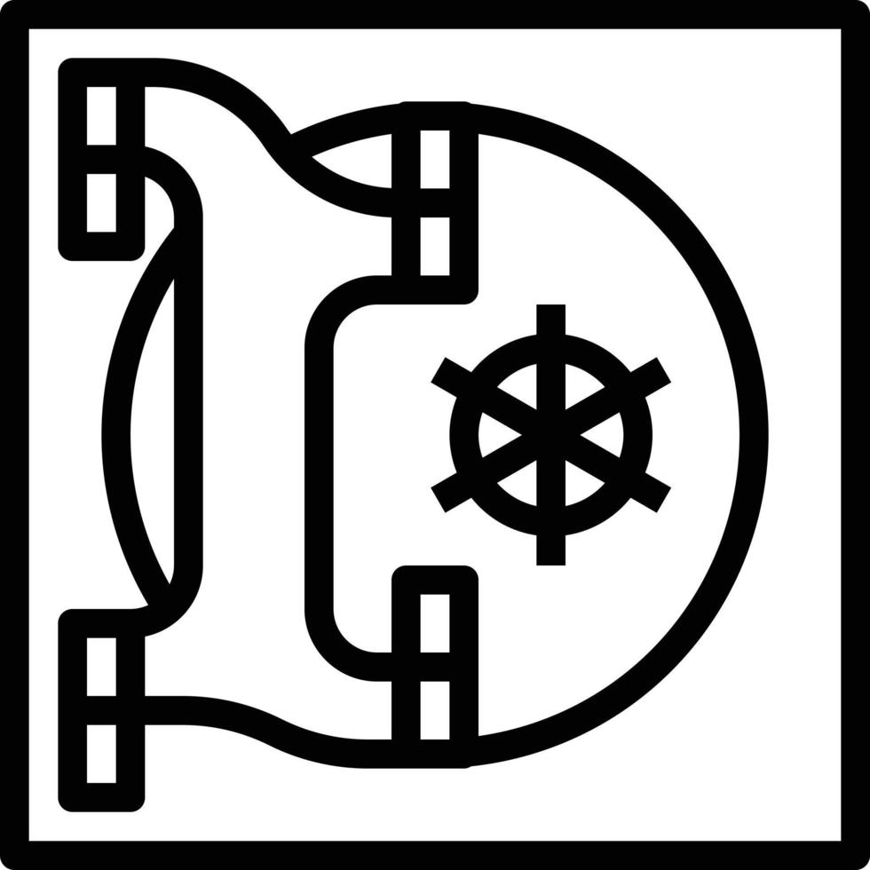 bank vault security secret - outline icon vector