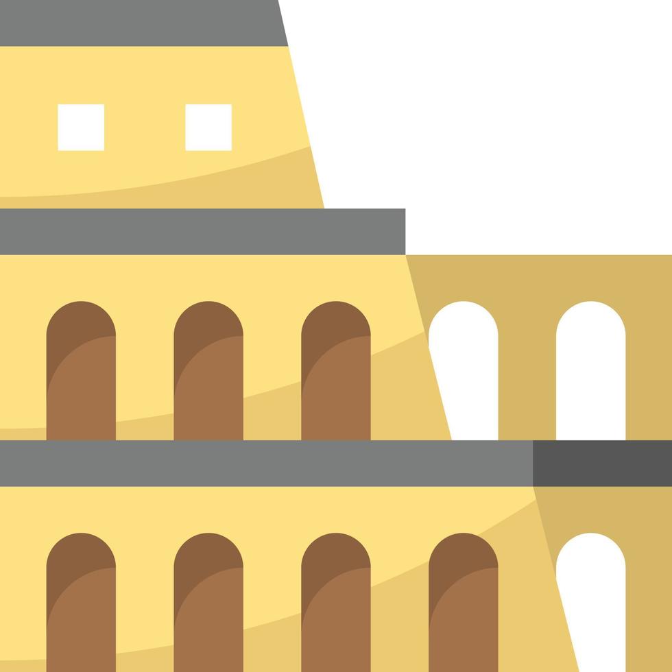 colosseum antique ancient fighting building - flat icon vector