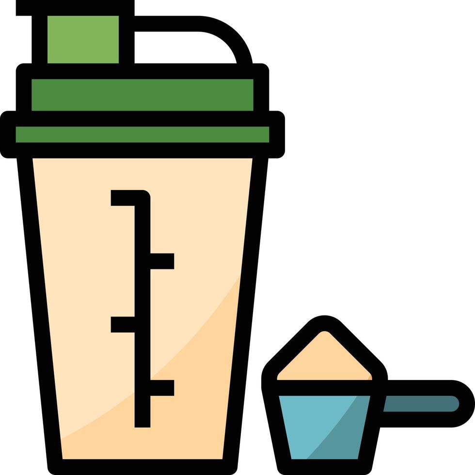 shaker bottle diet nutrition protien - filled outline icon vector