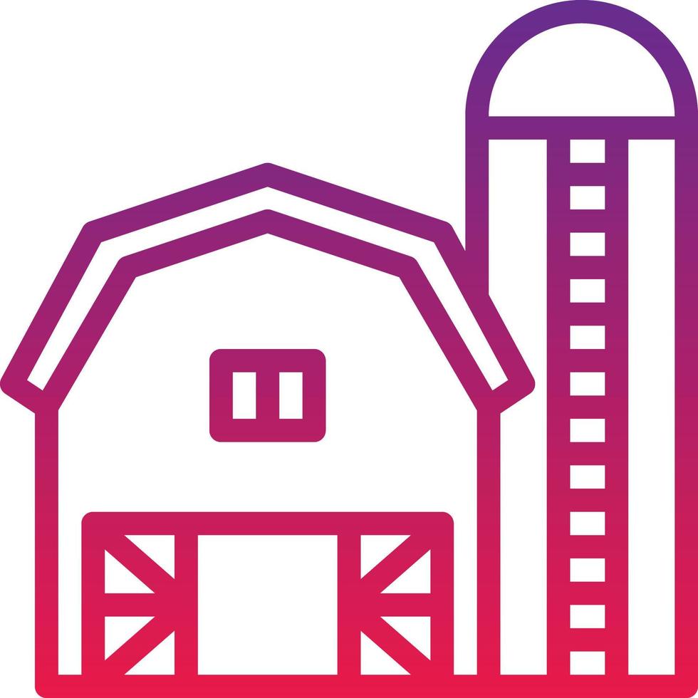 barn farm crop farmer building - gradient icon vector