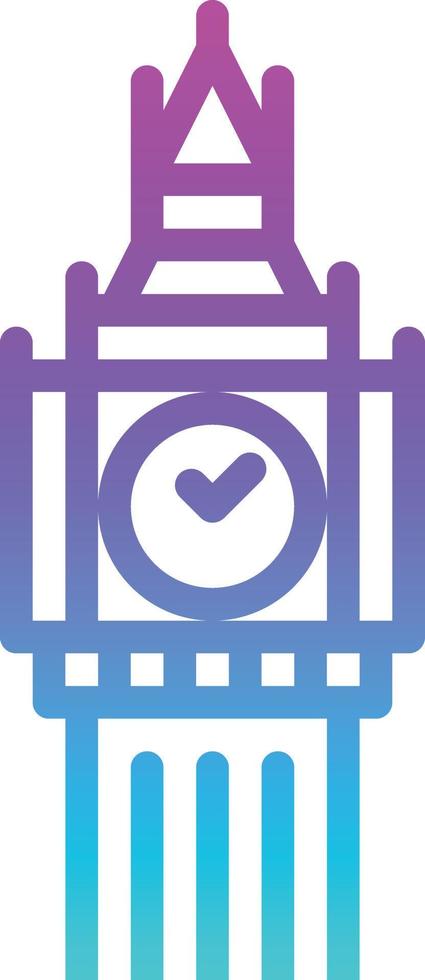 big ben england landmark london clock - gradient icon vector