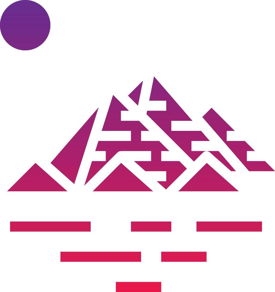 giza pyramid egypt landmark desert - solid gradient icon vector