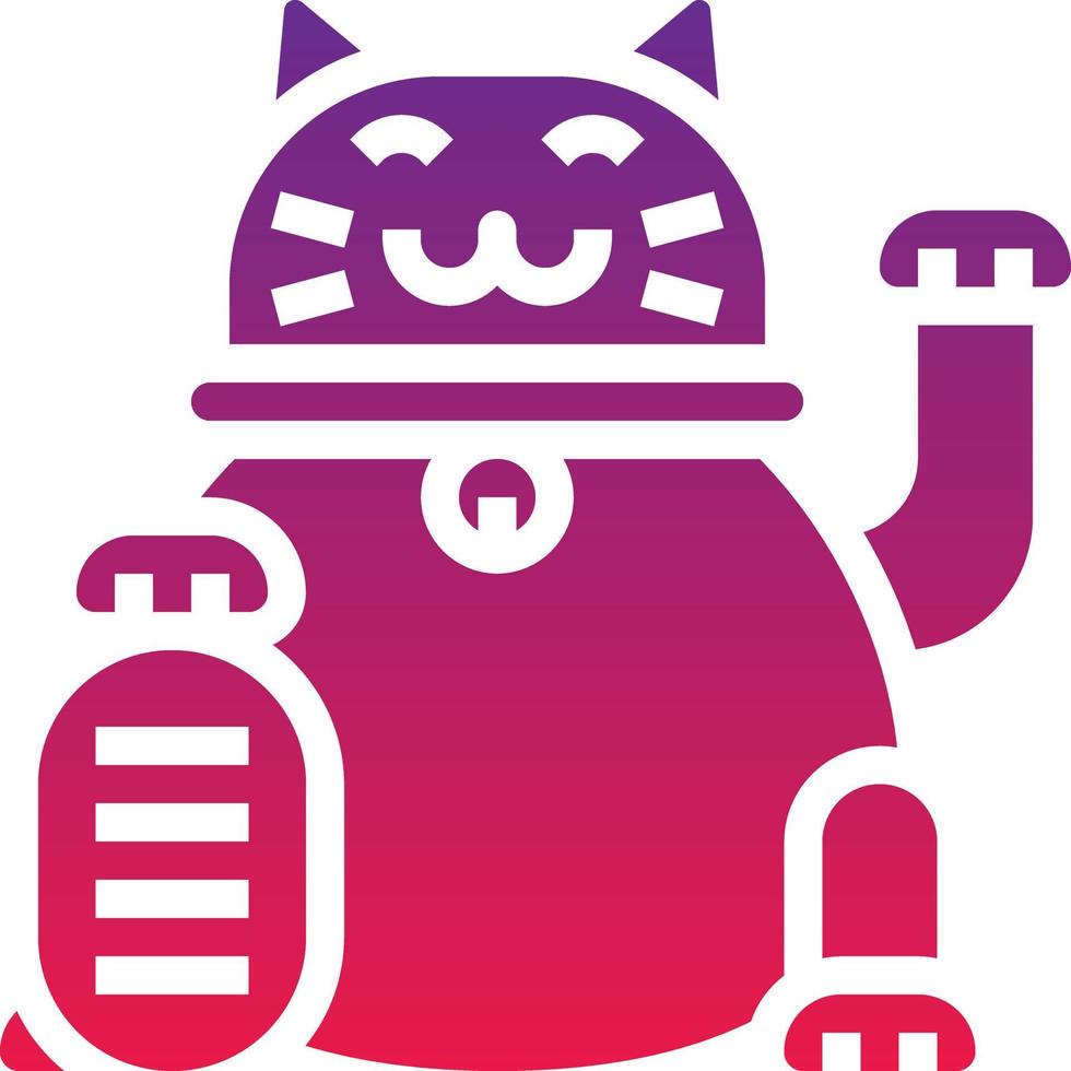 maneki neko money japan japaneses - solid gradient icon vector