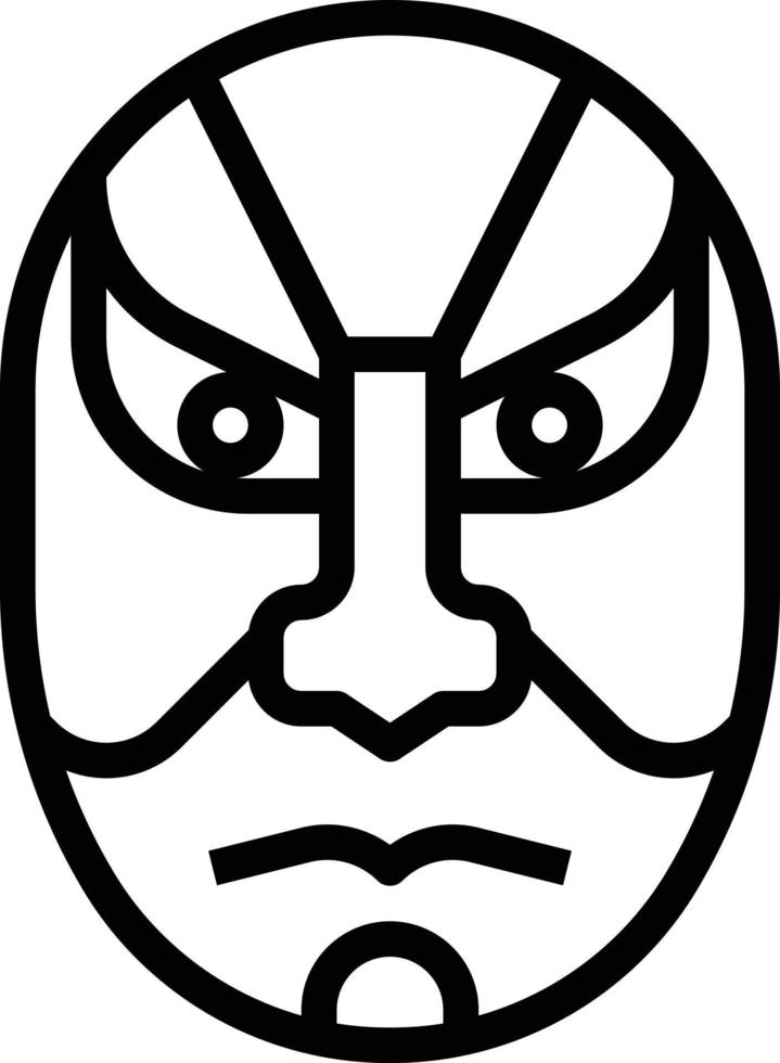 máscara kabuki actuando drama japón - icono de contorno vector