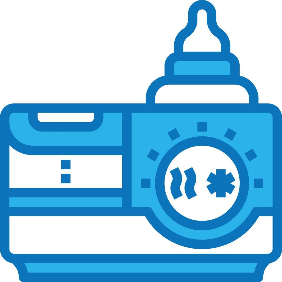warmer cooler bottle baby accessories - blue icon vector