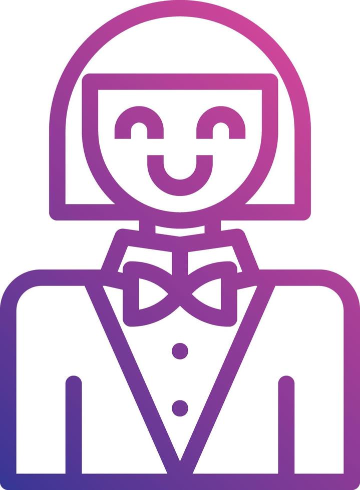 croupier girl woman worker business - gradient icon vector